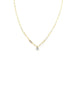 14K Gold Small Paper Clip Evil Eye Necklace