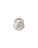 14K Gold Mother of Pearl Shield Compass Charm