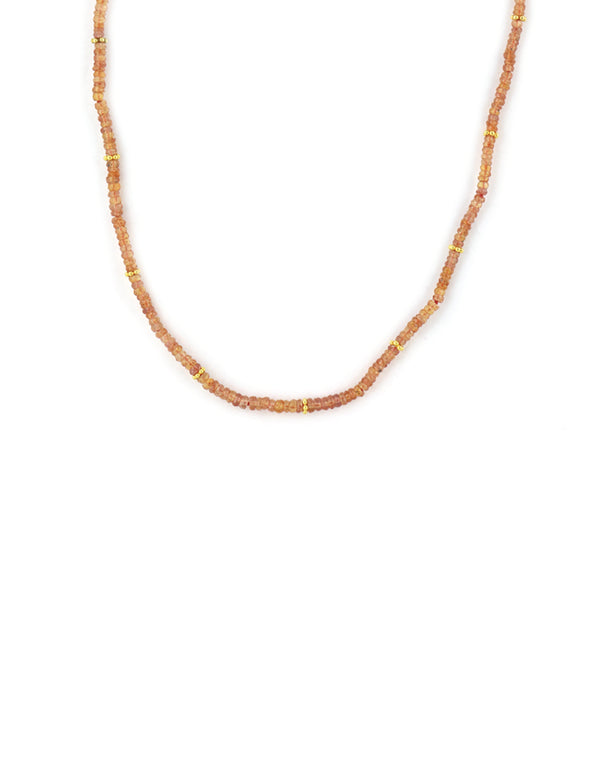 Burnt Orange Sapphire Bali Necklace