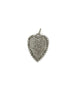 Silver Dotted Frame Pave Diamond Heart Charm