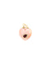 14K Gold Puffy Pink Opal Teardrop Heart Charm