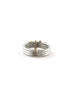 The Rima Serpent Ring: Diamond Silver Bands with 14K Gold Snake