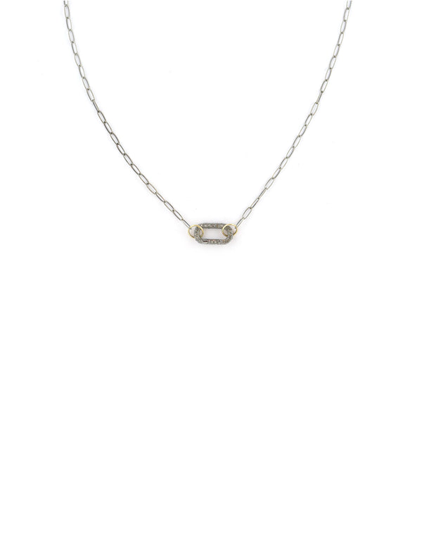 The Luxe Lexi Lock Necklace: Silver Paper Clip