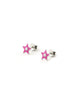 Mini Pink Enamel Crystal Silver Star Studs