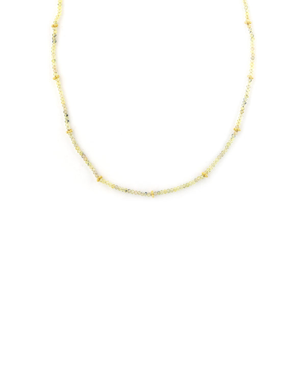 2mm Yellow Sapphire Bali Necklace