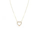 14K Yellow Gold Pave Diamond Heart Lock Necklace
